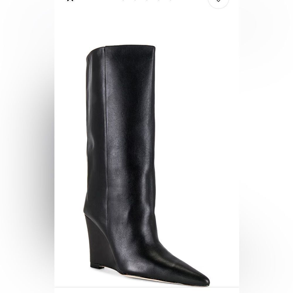 New Raye Revolve Denisse Boots Black leather knee high wedges shoes box 9.5 - Picture 6 of 13